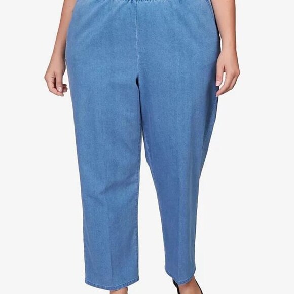 Alfred Dunner Plus Size Elastic Waist Denim Pants 24W NWT - Picture 3 of 5